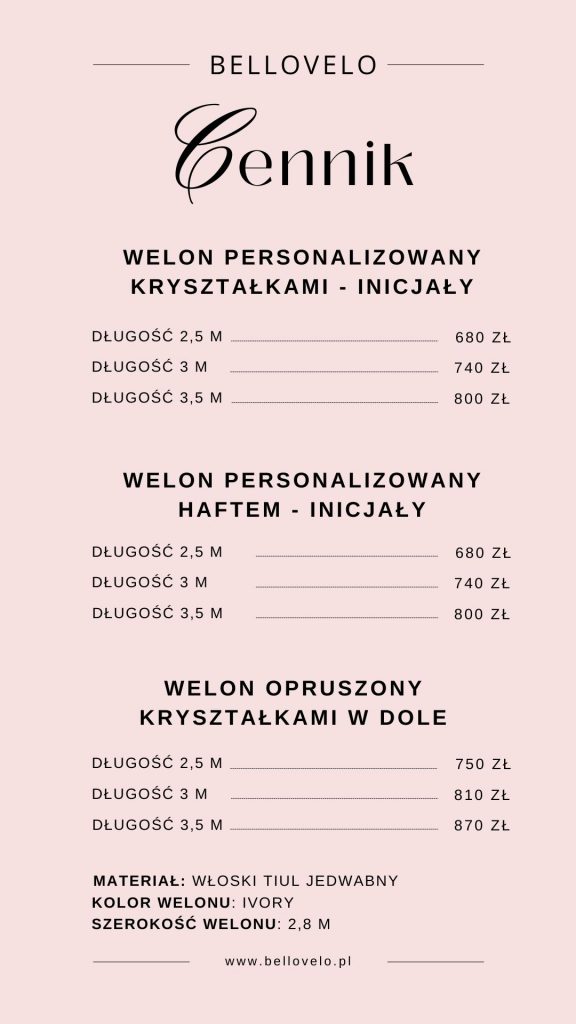 welony personalizowane haftem krysztalkami krakow bellovelo